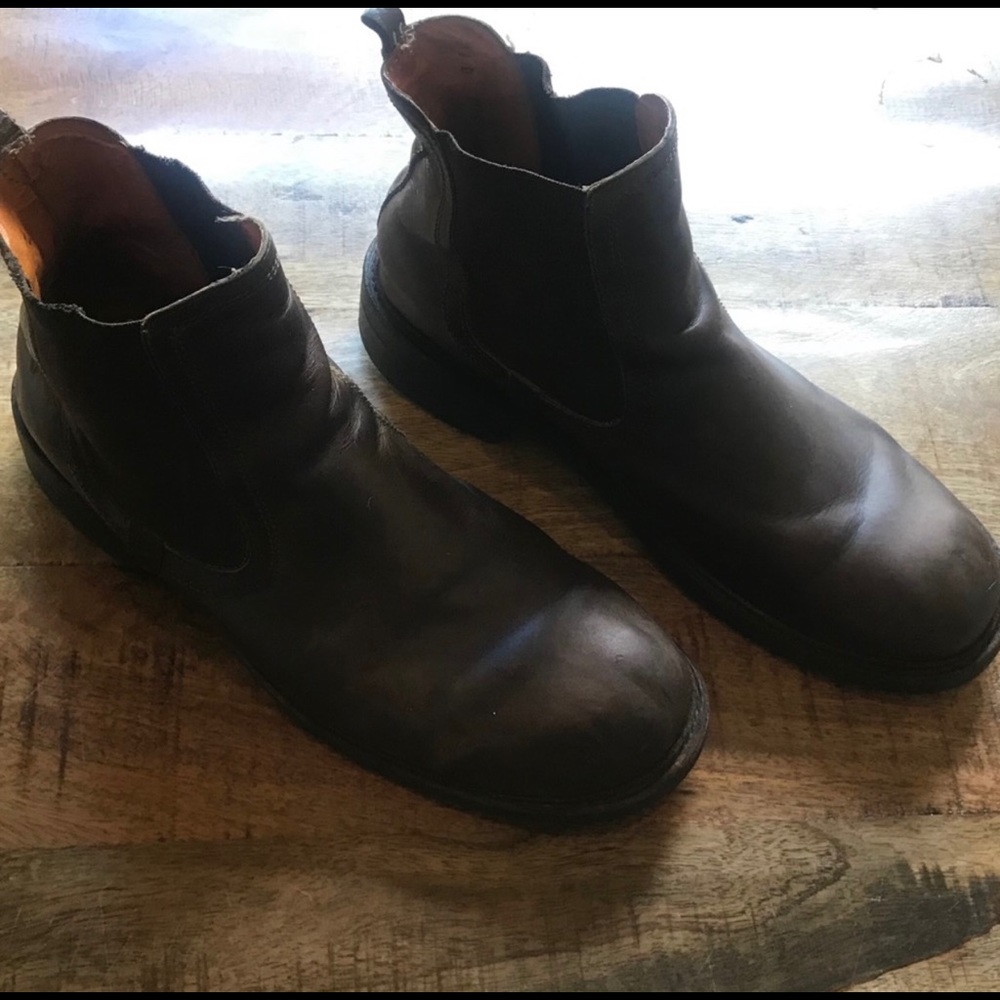 Frye brown leather boots size 11 slip on